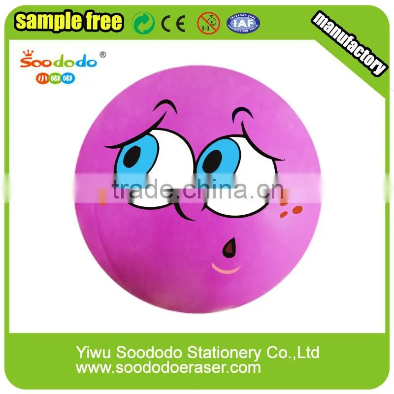 Happy face printed eraser