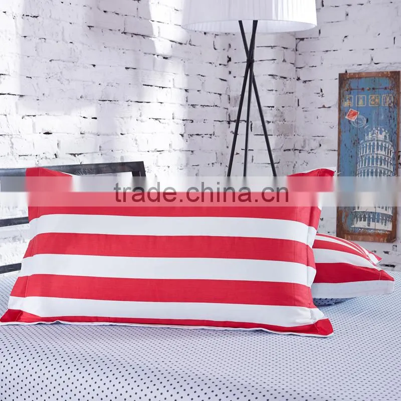Warm and confortable design red and white stripe home textile bedding set from China supplier