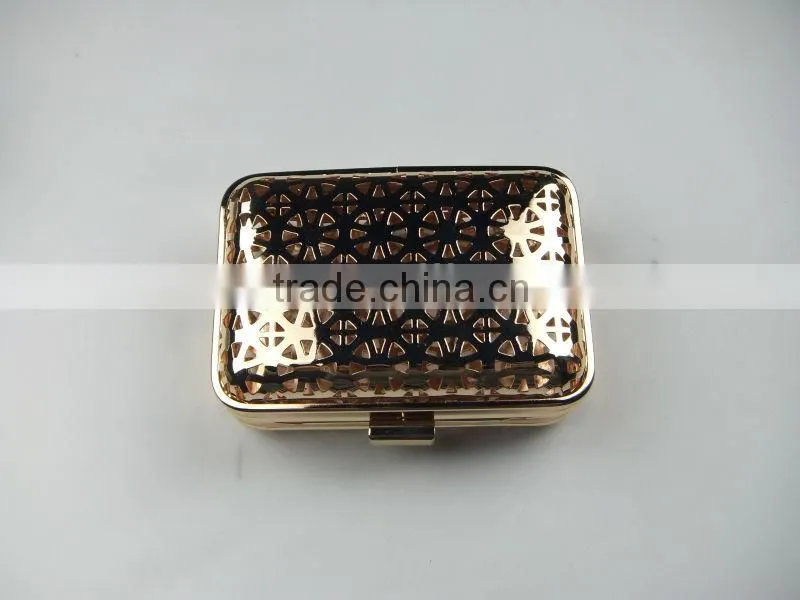 NEW!Golden Square Metal Mesh Box Frame Crystal&Clutch&Purse Frame
