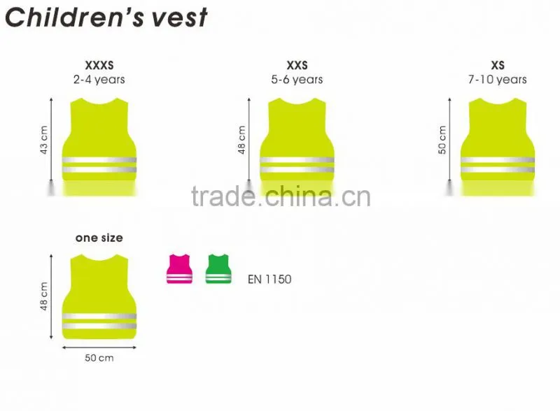 Children protective safety cloth reflective security vests