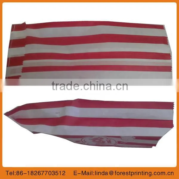 stripe food bag 2014 customer kraft paper shopping bag/ shoes bag/paper food bag