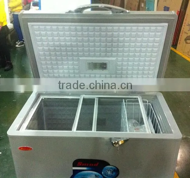 Silver color commercial slim freezer mini deep freezer price