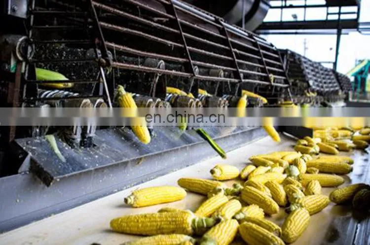 Industrial Sweet Corn Processing Line include Threshing Blanching Washing Dewatering Air Drying Machine