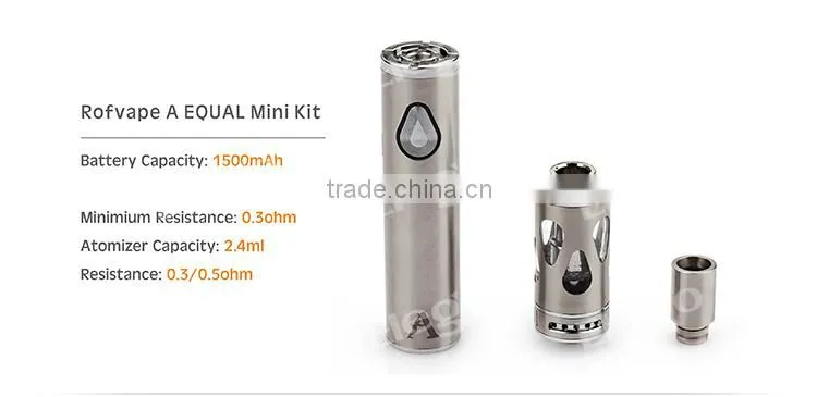 Newest Coming!!! 100% Original Rofvape A Equal Kit 3000mah 0.3/0.5ohm VS eGo one mini Rofvape A Equal kit wholesale from elego