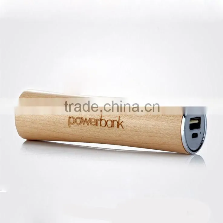 environmental wood 2600mAh power bank cheap charger for smart mobile