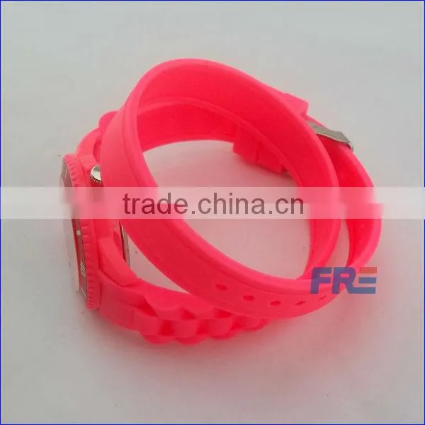 new silicon wristband with watch colorful band