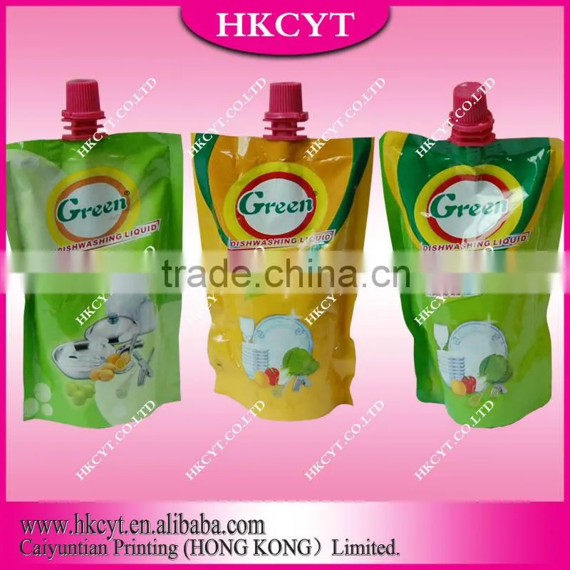 Plastic Transparent Stand Up Pouch With Central Spout