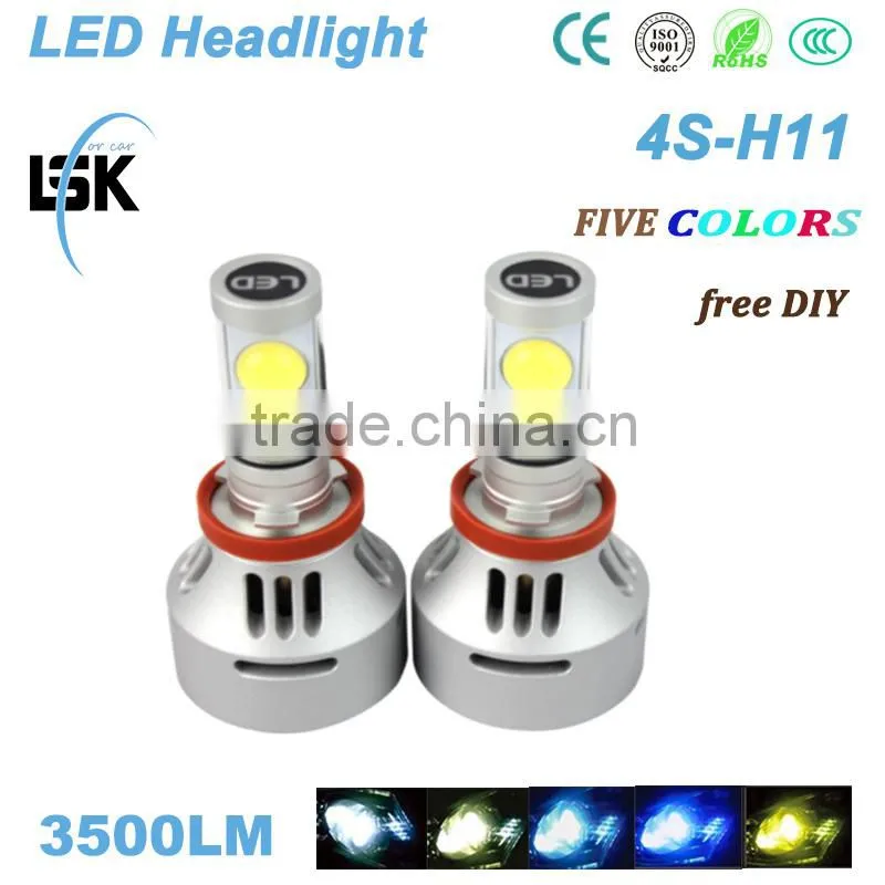 HIGH POWER light 35w 4S led headlights single BEAM 3500LM h4 fog light led with two years warranty