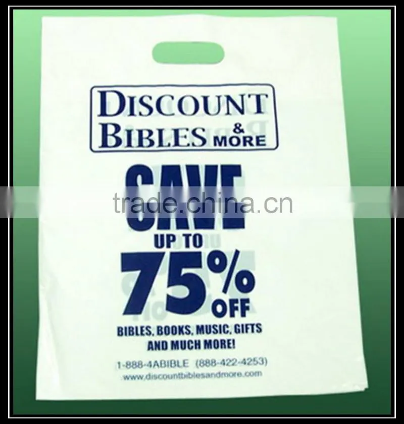 customized plastic die cut shopping bag/trash bag/garment bag