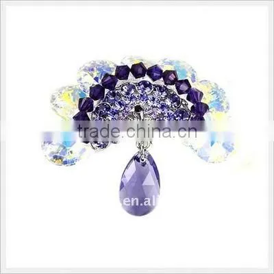 2012 New Design Vintage Rhinestone Peacock Brooch