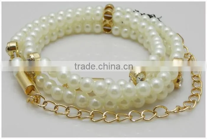 Newest Casual Trend Beautiful Belt ,Fashion Lady's Woven Rhinestones Pearl Belt