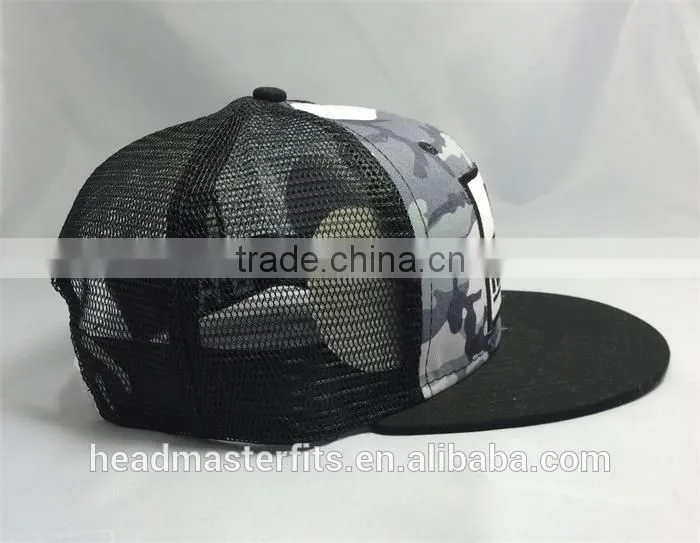 Custom Embroidery Patch Flat Trucker Cap Mesh Cap