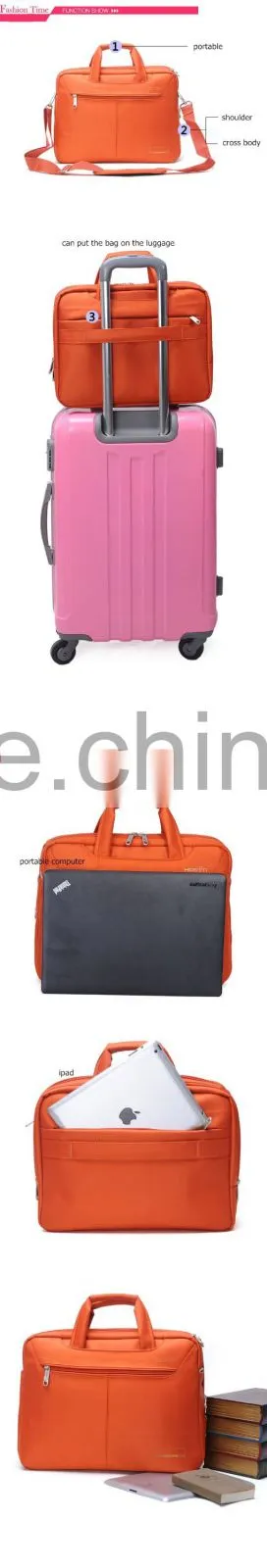14 inch unisex colorful laptop trolley bag, briefcase bag