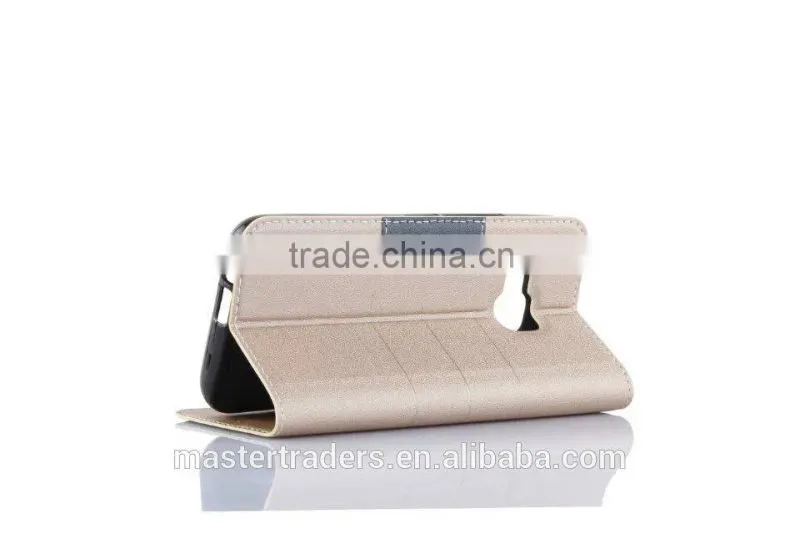 Frosted Auto Pull Flip Wallet PU Leather Case For HTC M9 MT-3024
