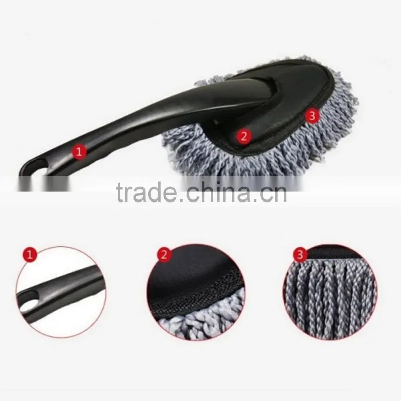 Multi-functional Car Duster Cleaning Dirt Dust Clean care Brushes Dusting Tool Mop Gray