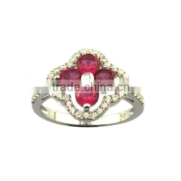 Bright color zircon sterling silver ring