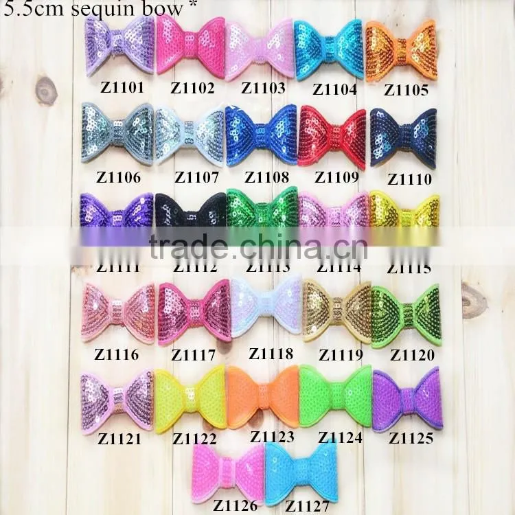 Cheap Petite 6cm sequin hair bowknot,colorful sequin bow headband hair accessory