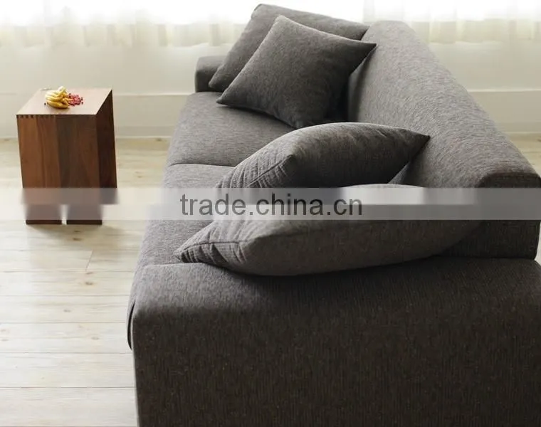 Simple Design Fabric Scatter Back Three Seat Sofa