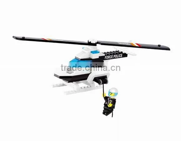 bricks abs plane Boy's Toy Police Helicoper Block Set