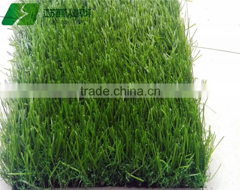 Spine shape synthetic grass with green curly grass for garden