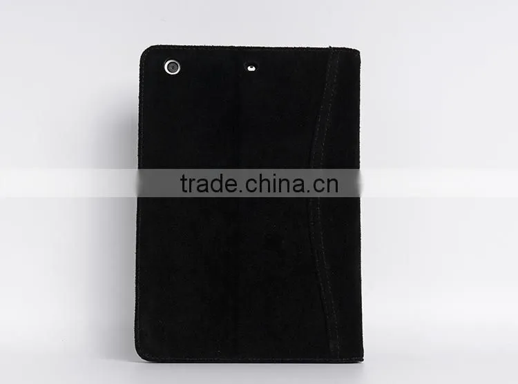 Soft feel tablet case classic black case for iPad, For iPad stitching pattern case