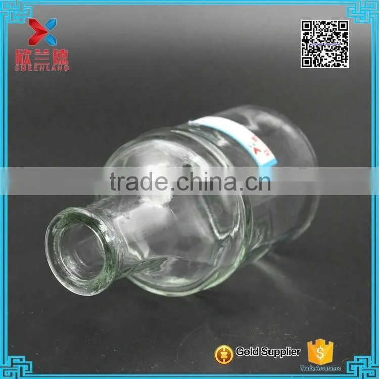 wholesale 200ml decorative round glass wine bottle