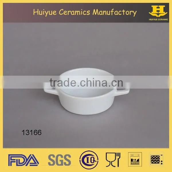 Ceramic casserole dishes, white casserole with ear