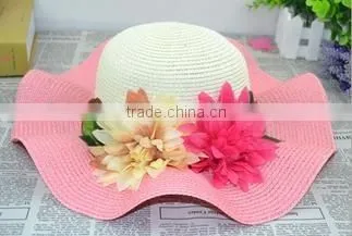Women Flower Straw Hat,Sun Beach Summer Hats For Ladies