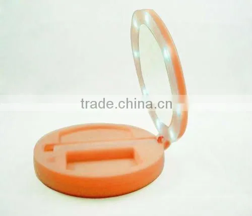 folable table mirror with LED light/table stand mirror/plastic folding table mirror