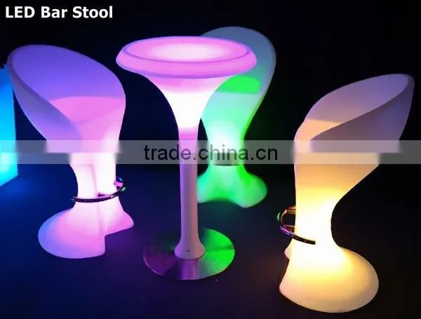 led lighting rental furniture illuminated acrylic clear light LED bar seating / led plastic party chair / white wedding chair