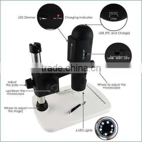 high quality microscope 1080P Portable HD wifi digital microscope pcb WiFi USB Video Microscope factory provived