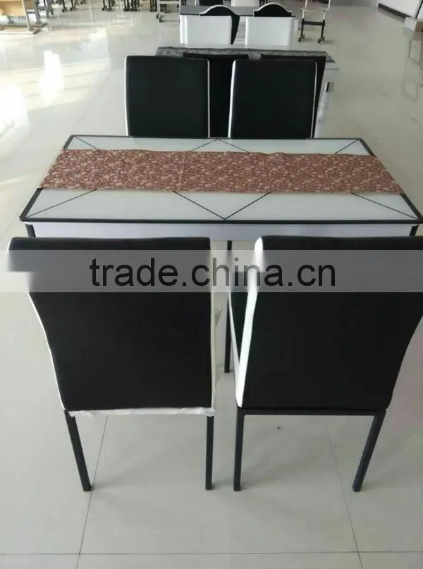 2-8 person folding extendable tempered glass dining table