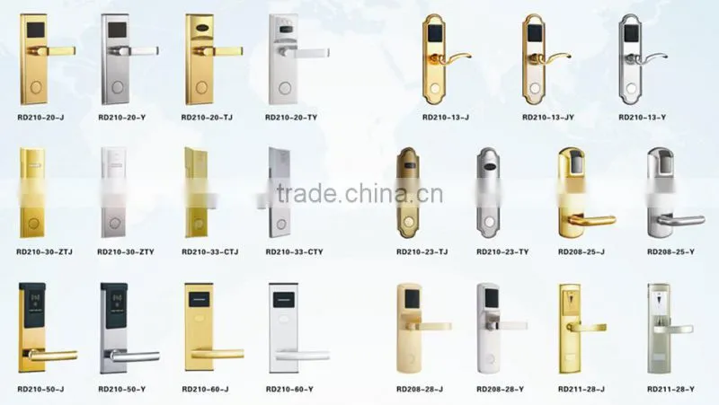 High Security Automatic 5 Latches Zinc Alloy Hotel Safe Door Lock System With 20 Cards