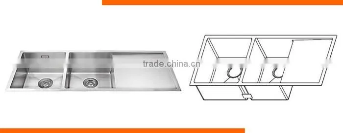 Wholesale Brushed surface treatment customized hole single bowl stainless used apron front sinks