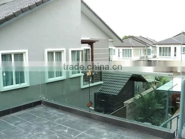 exterior deck aluminum u channel glass railings