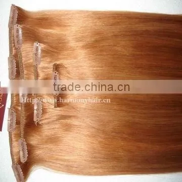 BEST QUALITY 18inch straight human cheap clip hair extension/clip in hair extension