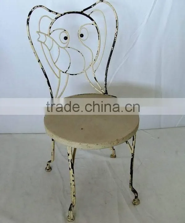 Antique small decorative folding metal child chair