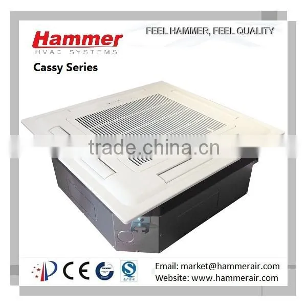 CE certified chilled water 2pipe or 4pipe cassette fan coil