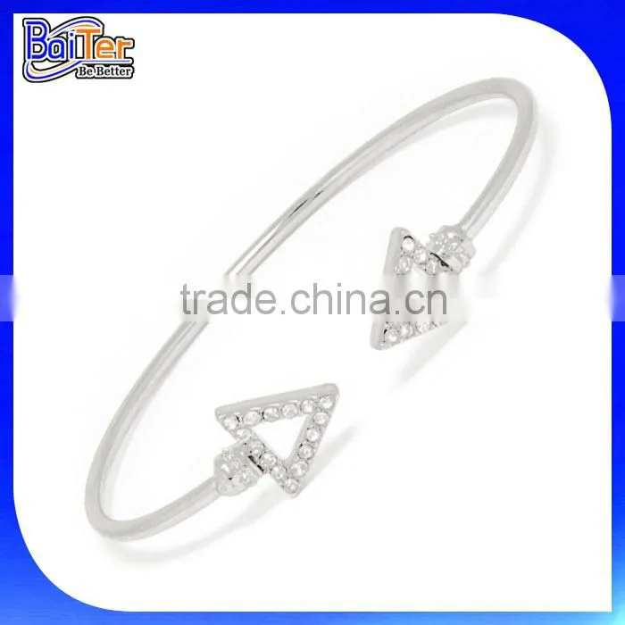 Custom Pave CZ Silver Palm Cuff Bangle Wholesale
