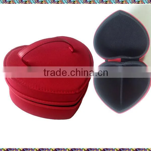 Heart shape customized EVA fabric jewelry storage case