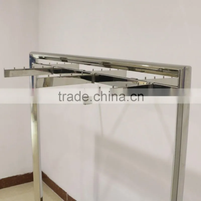 Variable stainless steel clothes hanging rack for shop display