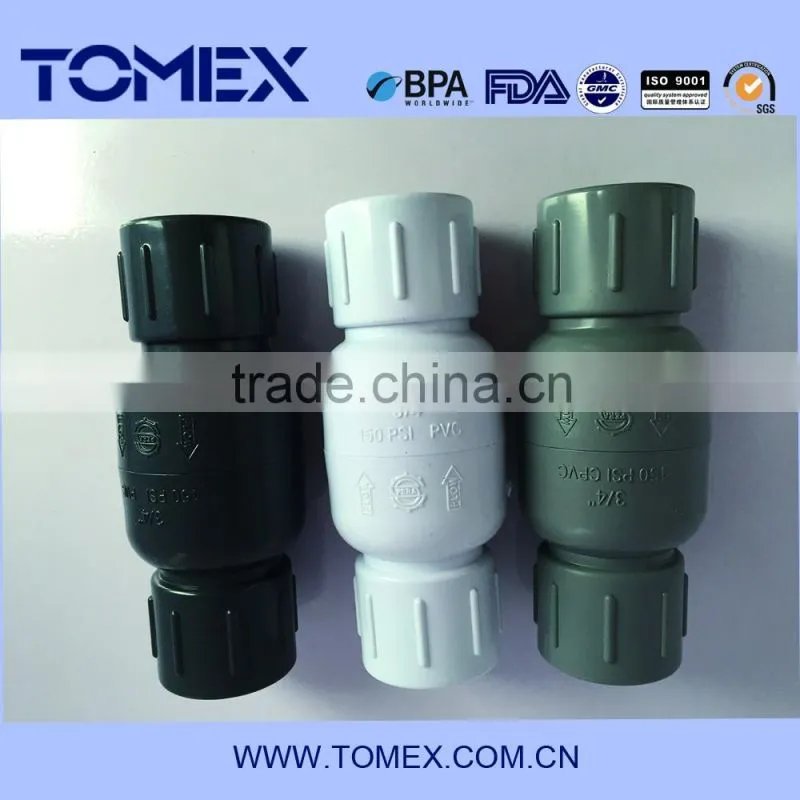 HOT Sale! New raw material PVC check valve with highest quality and good price