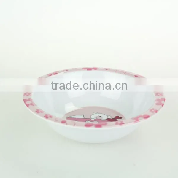 Hot sale melamine 3 pcs cute design divided dinnerware sets for kid