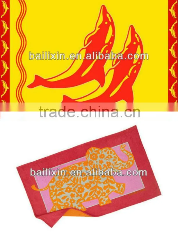 100% cotton velour reactive full printing bath towel