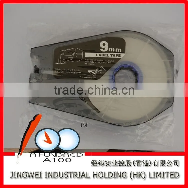Compatible Camon tape CH-1109W 9mm White label tape cable id label for cable id printer mk2500