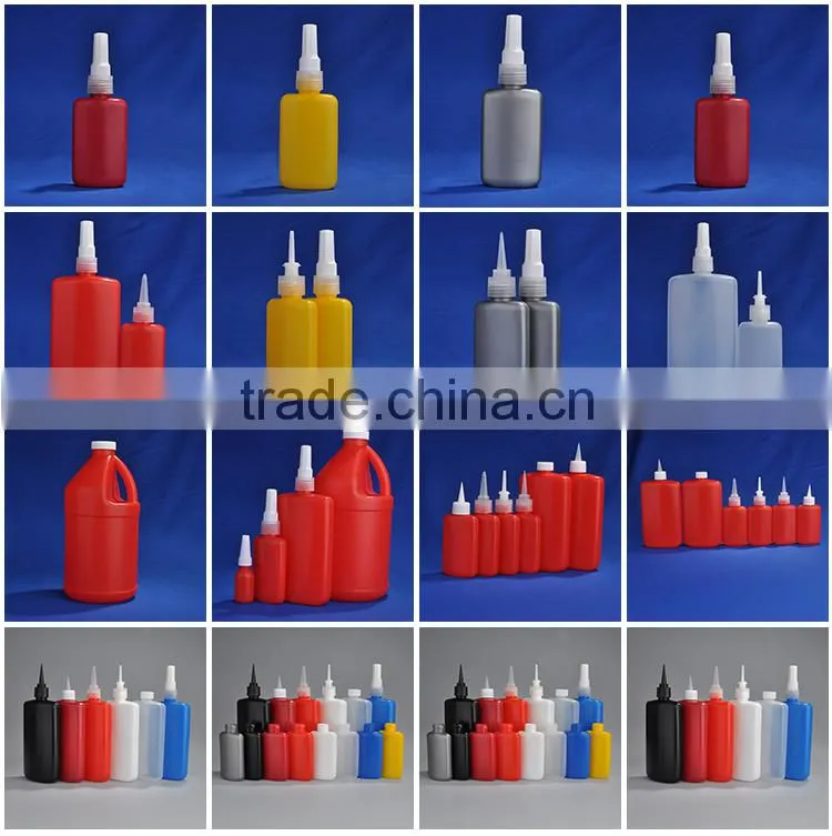 Empty plastic bottle for industrial anaerobic acrylic thread locking adhesive