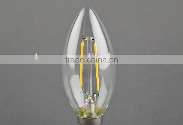 candle led bulb 360 degree 2w filament lamp ce rohs e14