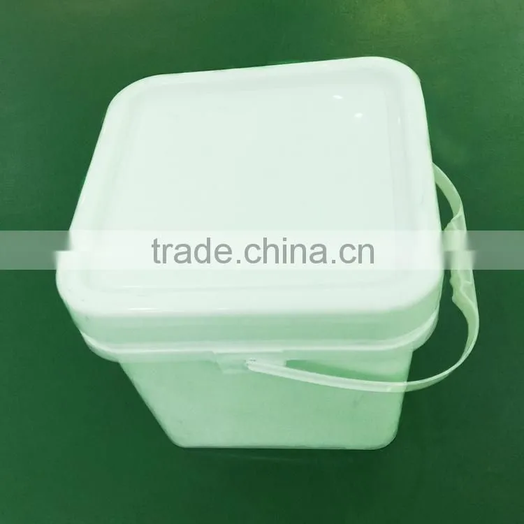 8L food transparent square plastic paint bucket with lid