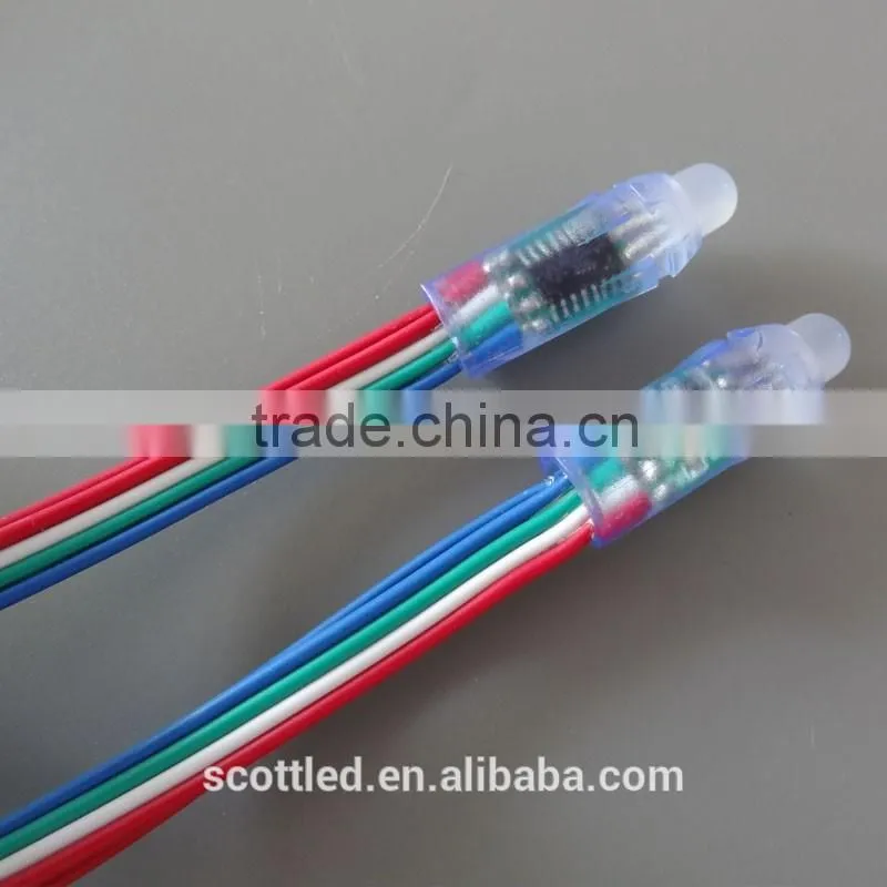 High bright IP68 12mm DC5V led pixel light string ws2801 50 node a string