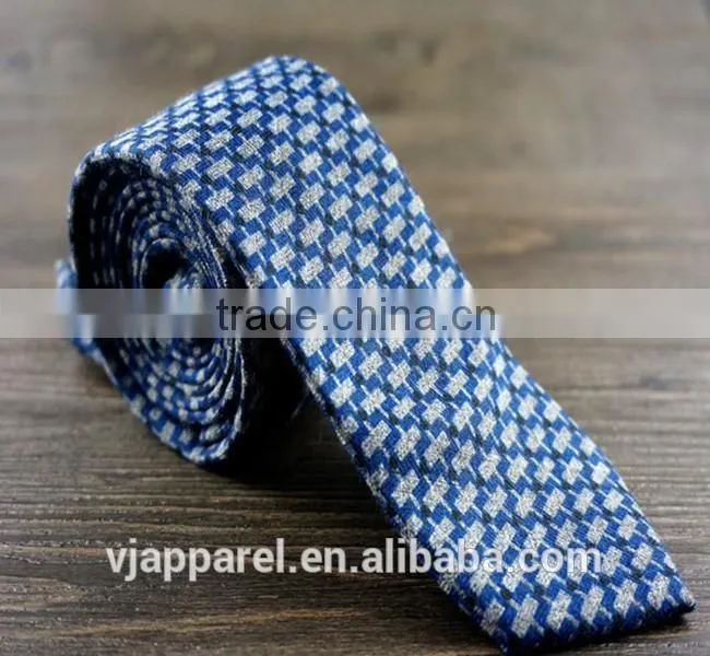 New Mens Solid Black Wool Narrow Necktie